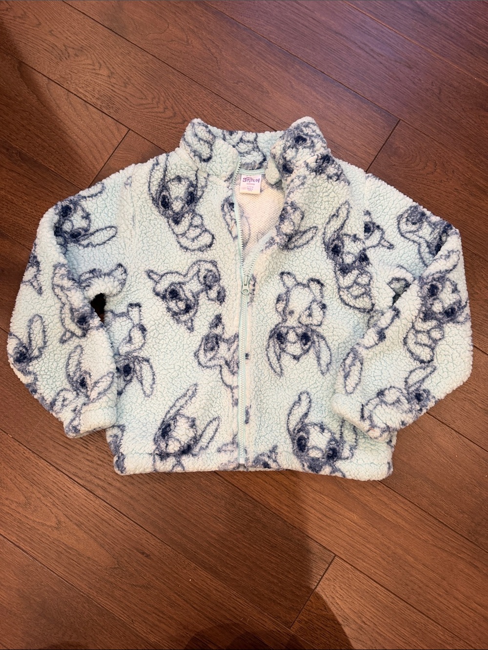 Disney Stitch Kids Fleece Zip Up Jacket Size Large 10/12 - C72-095